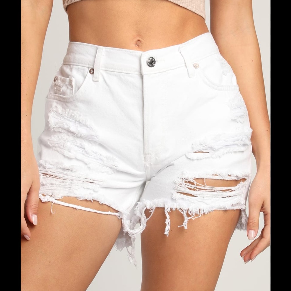 Free People Maggie Midrise Distressed Jean Shorts Sz. 29 GUC